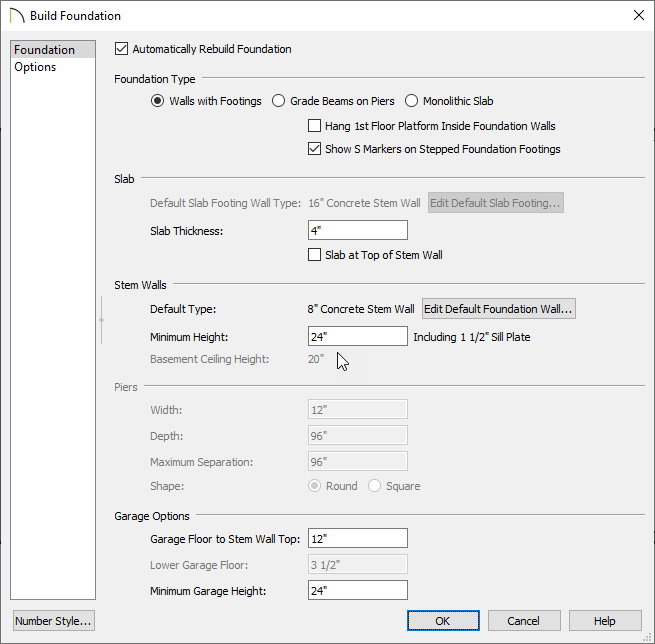 Build foundation dialog minimum height