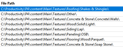 Viewing the missing file paths.