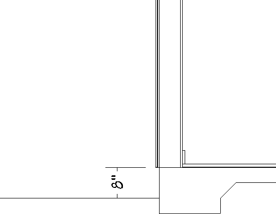 Terrain is 8" below the top of the slab