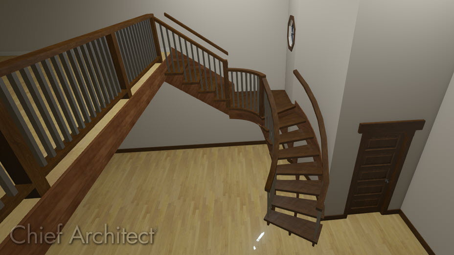 Customized stair landing in between two stair sections