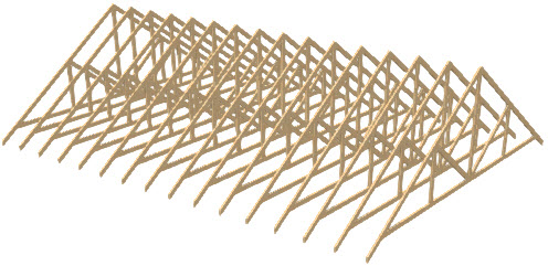 Perspective Framing Overview Framing Overview showing all the trusses