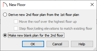 Select Make new blank plan for the 2nd floor