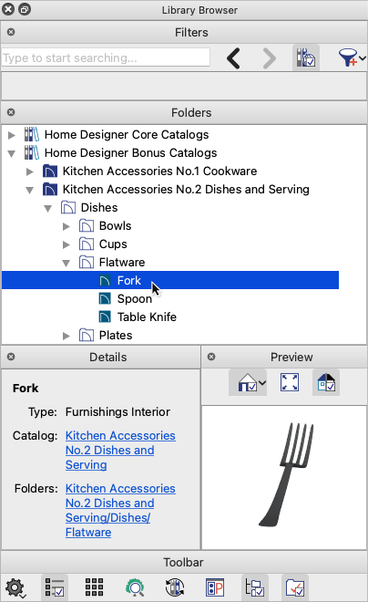 Fork object in Library Browser