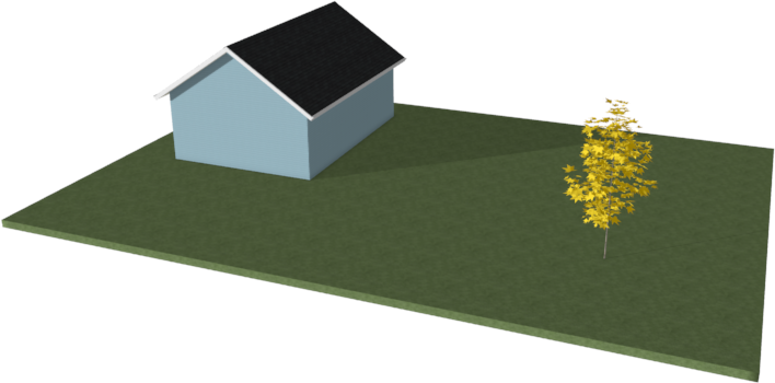 Perspective Full Overview using a Sun Angles properties to display sunlight and shadows