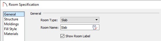 Change the Room Type on the General panel of the Room Specification dialog