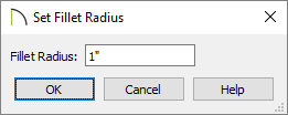 Specifying a fillet radius value.