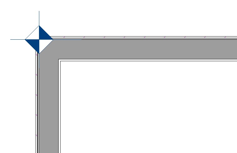 Framing Reference Marker displayed in corner where two walls connect