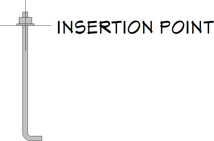 Insertion point added to a CAD Block using the Add Insertion Point tool