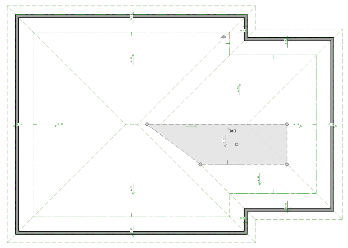 making a reflected copy of the topmost roof plane over the ridge