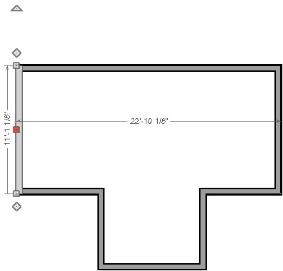Temporary Dimensions for a Wall Showing temporary dimensions for the left wall