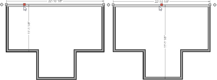 Bump-out Dimensions Based on where you Click Dimensions based are based on where you click