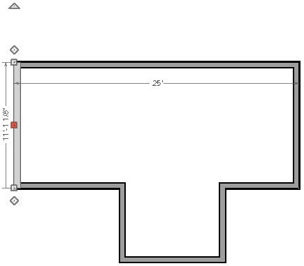 Adjusted Left Wall with Exact Dimension Left wall has moved to the typed dimension