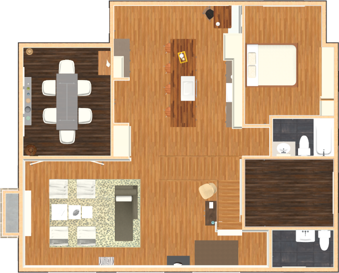 In your Orthographic Floor Overview, change your Rendering Technique to Standard.