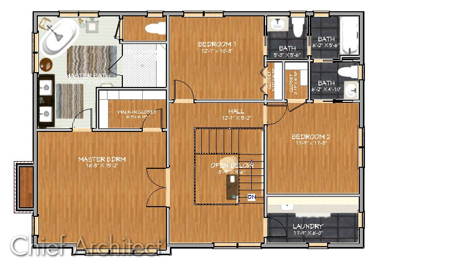 Floor plan image with textures displayed