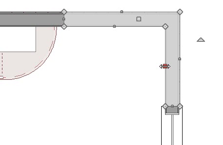 Two wall ends that meet in corner covered by a polyline