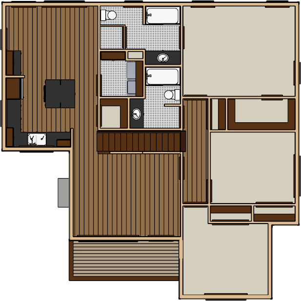 Use the Orthographics Doll House View to create a 3D top down view.