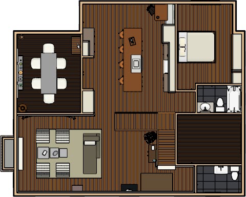 Top view direction of a doll house view