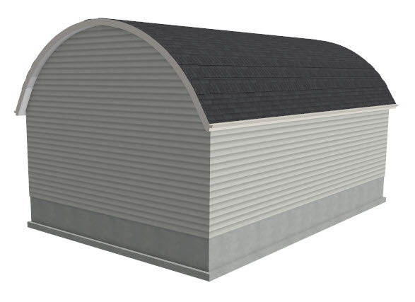 Finished result of creating a barrel roof.
