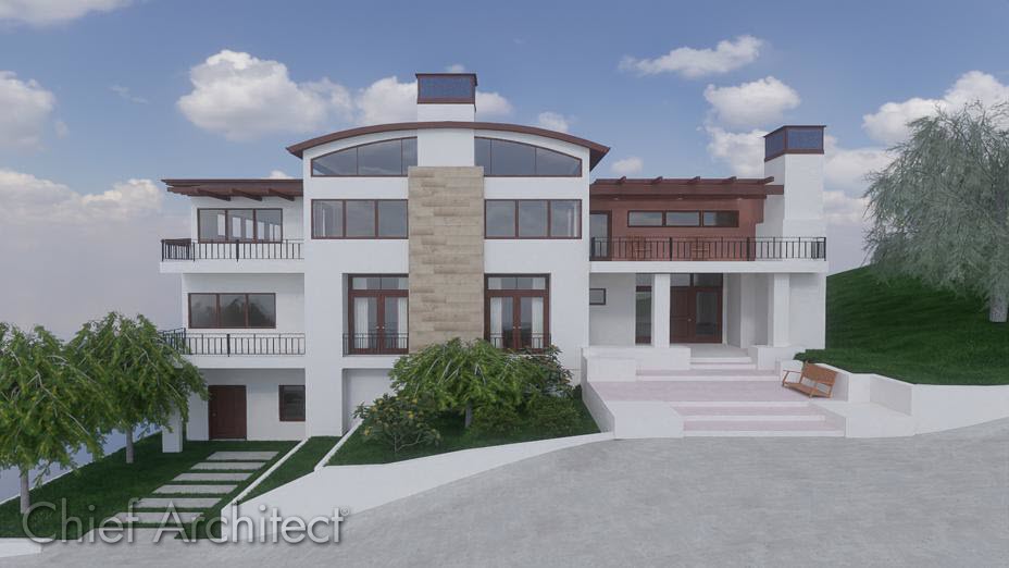Barrel roof atop a building. Physically Based Rendering of a structure with a barrel roof