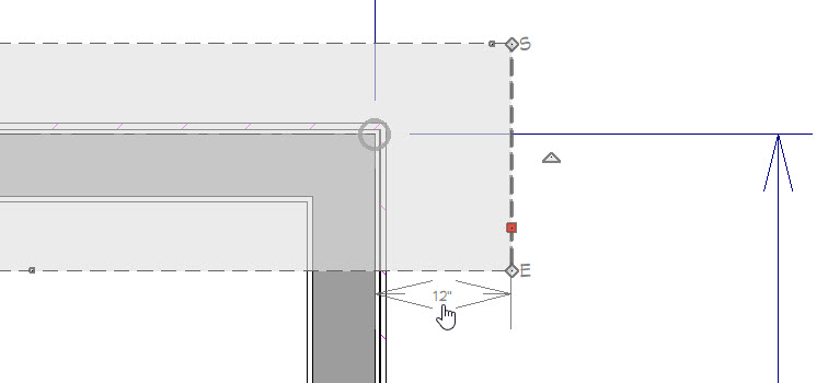 Select the Gable OVerhang edge, and set the overhang to 12".