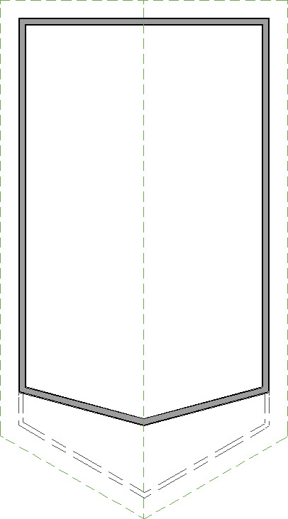 Roof planes in floor plan view with the new room