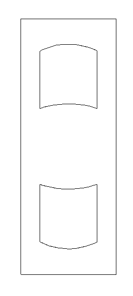 Polyline copied and rotated and placed at bottom Door polyline with smaller polylines placed at top and bottom
