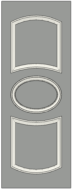 Door object with 3D molding polylines in place Door object with 3D molding polylines placed over polyline solids