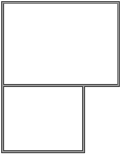 Floor plan showing two areas - main house and attached garage