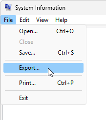 Click the File menu, then click Export or Save