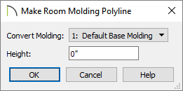 Convert a room molding to a molding polyline using the Make Room Molding Polyline dialog