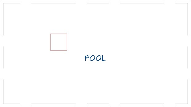 Closed box placed in the pool