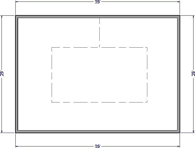 Room divider walls forming the pool