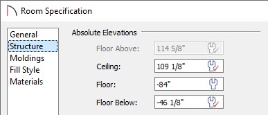 Adjust the Floor value on the Structure panel