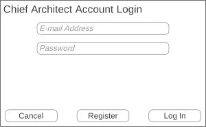 Chief Architect Account Login screen 