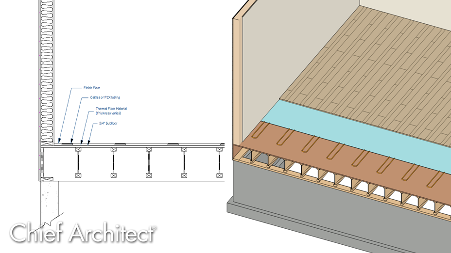 You can use various tools to create an isometric cutaway of your floor system.