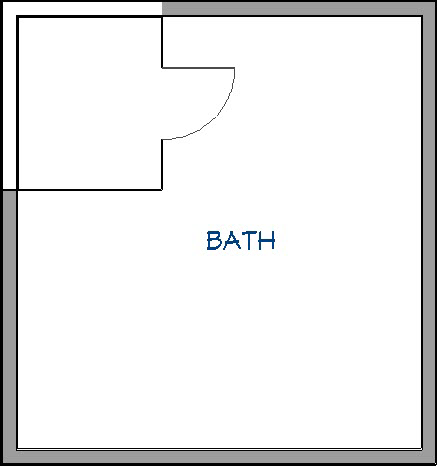 Plan view of a steam shower in a bathroom