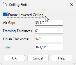 Set your ceiling in the Ceiling Finish dialog.