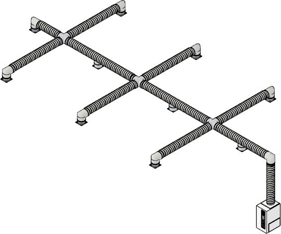 Isometric view of 3D ductwork