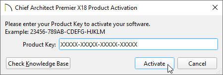 Product Activation dialog