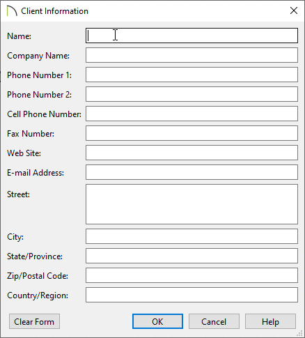 Repeat step 1 though instead of going to Designer Information go to Client Information