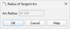 Radius of Tangent Arc dialog