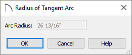 Radius of Tangent Arc dialog