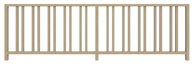 Camera view of the railing with custom balusters