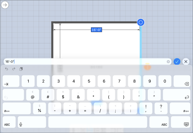 Tapping on a blue dimension value to populate the keyboard or input field