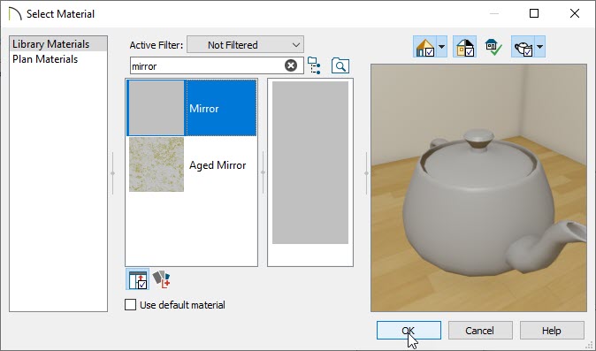 Searching for the mirror material