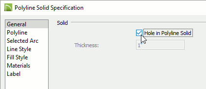 Select Hole in polyline solid