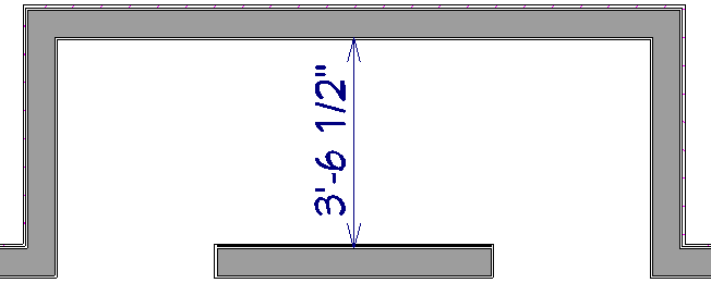 Wall drawn at bumpout to better define shower area