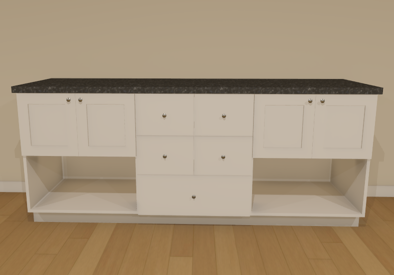 Finished cabinet in a 3D perspective view