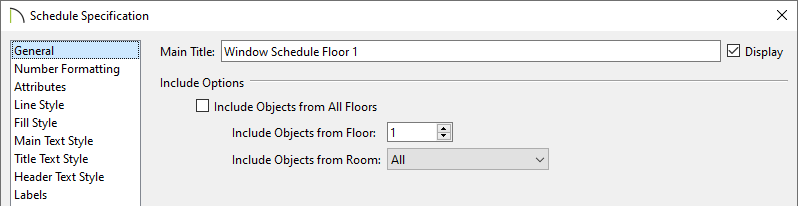 Uncheck Include Objects from All Floors on the General panel