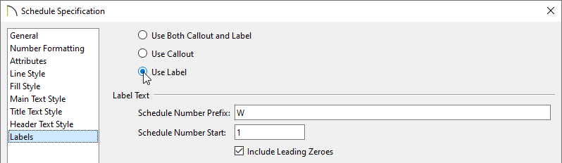 Select the Use Label radio button